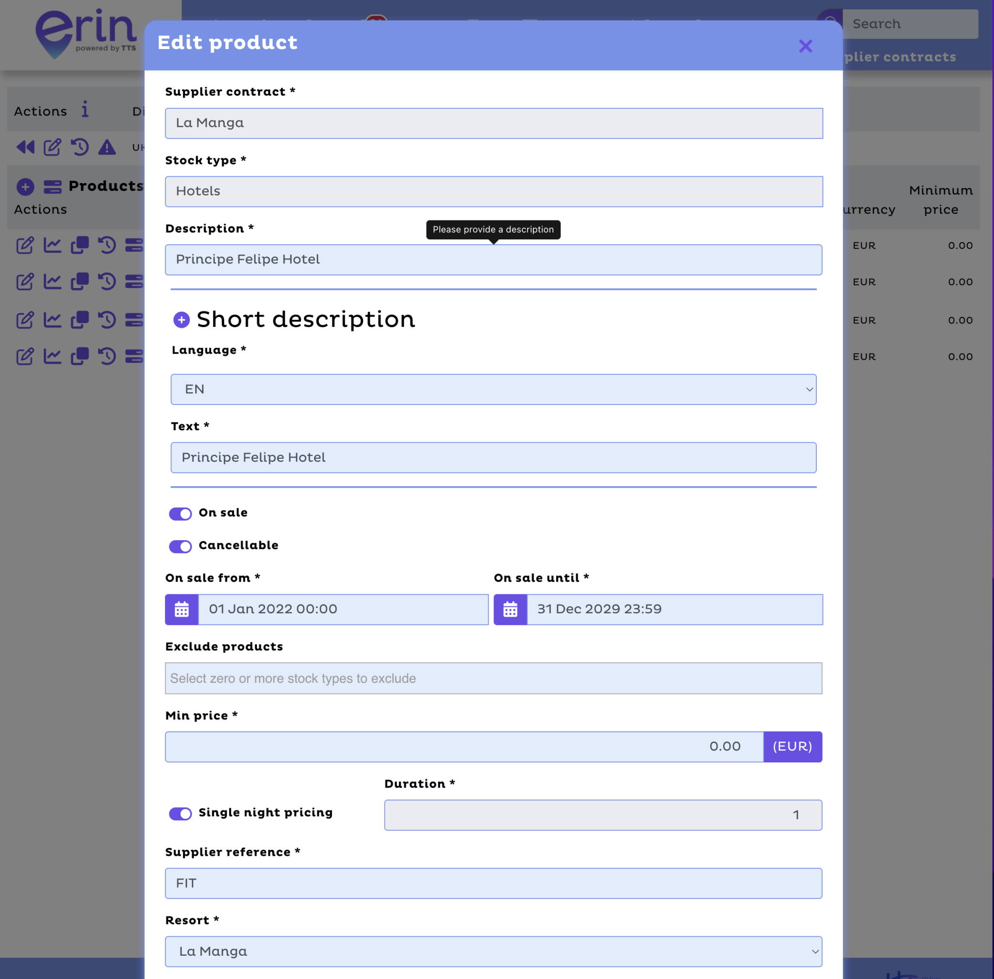 ERIN - Supplier contract